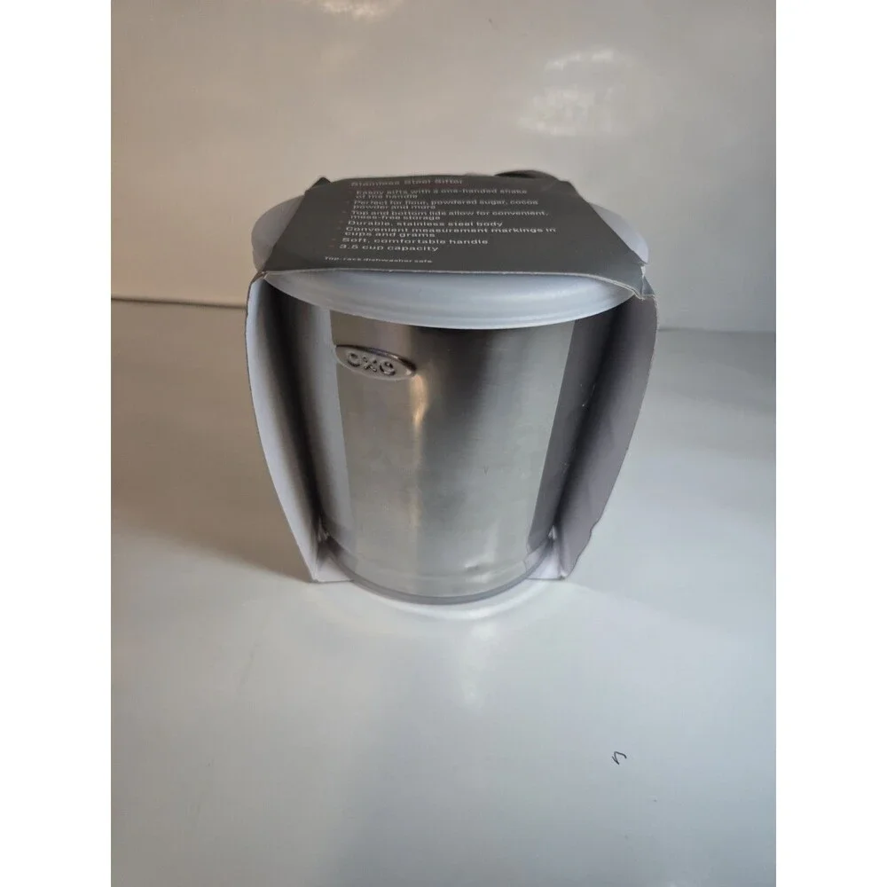 OXO Stainless Steel Flour Sifter 3-Cup Shake Sifter Fine Mesh Baking Tool